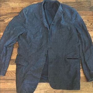 Hugo Boss Blue Lightweight Shirt Jacket with Structured Collar